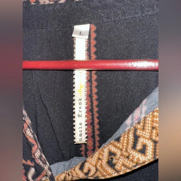 Uncle Frank Multi-Color Tribal Popover Top Tunic Blouse | Size Large - Picture 2 of 4